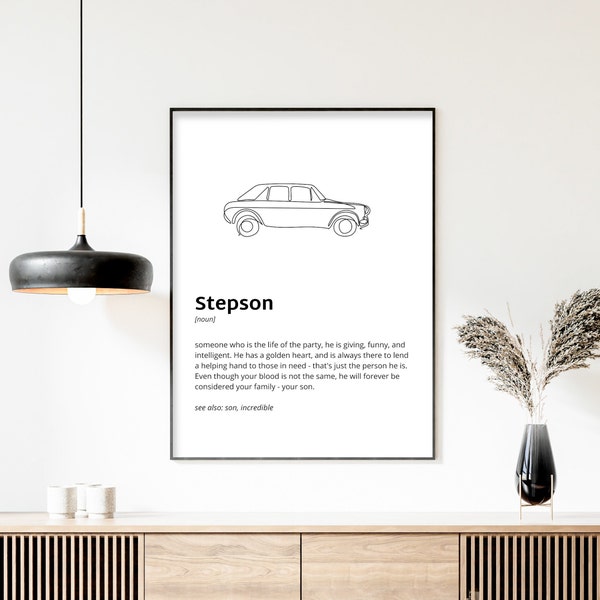 Stepson Definition Print, Printable Art, Instant Download, Quote Print, Minimalist Print, Modern Art, Stepson Gift, Family Gift, Present