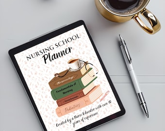 Nursing School Planner, Nursing School Essentials, Nursing Bundle, Digital Planner, Undated Calendar, Study Aid, Student Organizer, Guide