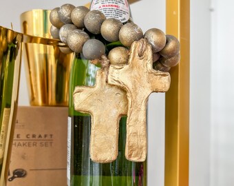 Blessing Bead with Handmade Clay Cross