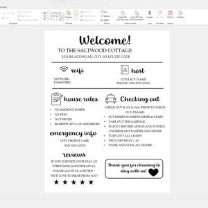 Customizable Welcome Sign / AirBnb / VRBO - PowerPoint