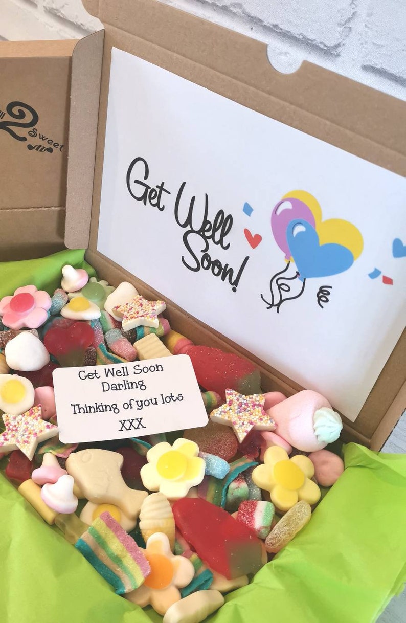 Get Well Soon Letterbox Sweets Personalised Gift Sweet Gift Box Pick