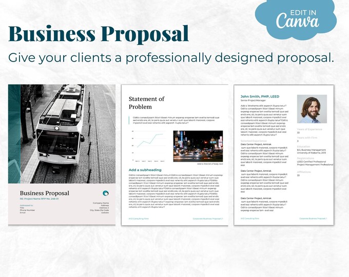 Business Proposal Template for Canva AEC Proposal Template General ...