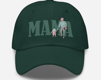 Boné de beisebol ilustrado "Mamãe e Eu" | Presente para a Maternidade