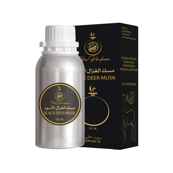 BLACK DEER MUSK van Ether Perfumes Niche Premium Geconcentreerde Parfumolie: Moeilijk te vinden feromoonversterkt Sz 100ml