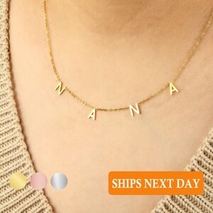 Collar de letra NANA, collar del día de la madre para la abuela, regalo para Nana, joyería personalizada, regalo para la abuela, regalo del día de la madre