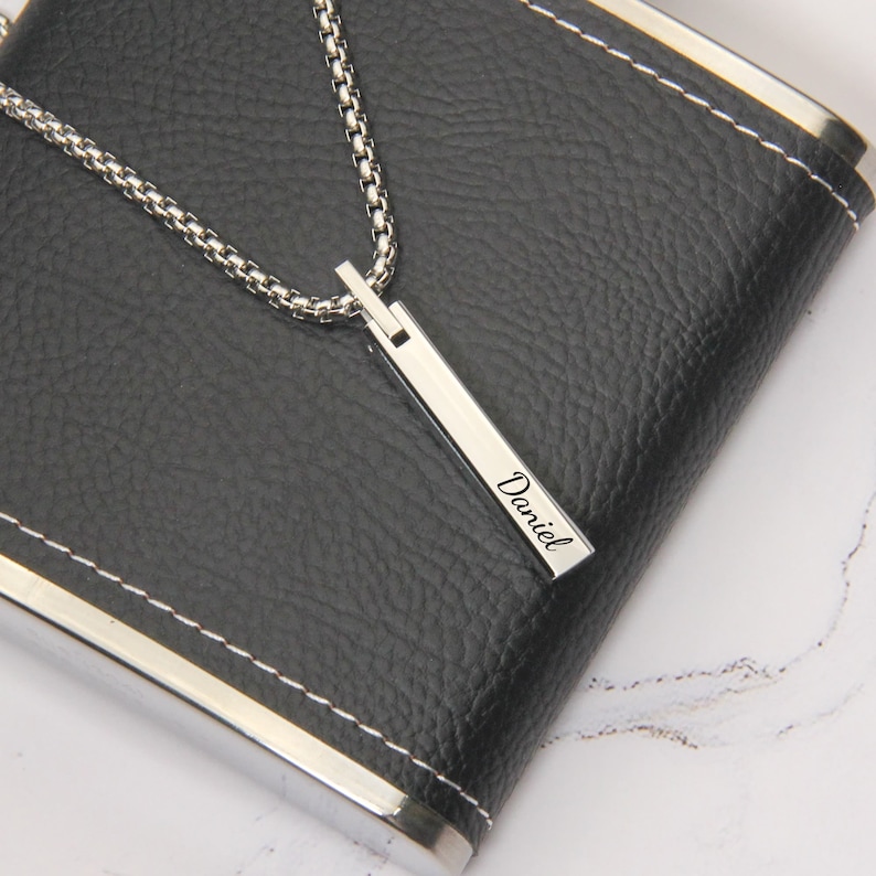 Personalized Mens Necklace, Christmas Gifts, Custom Engraved Name