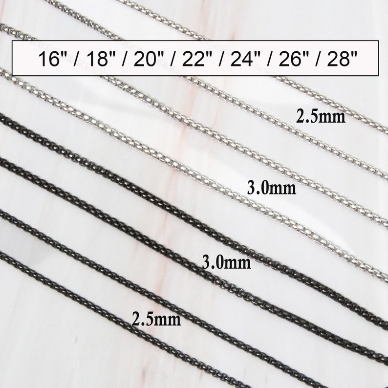 Custom Men's Name Necklace, Engraved Necklace for Men, Box Chain