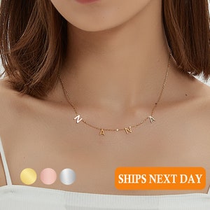 Collar de letras NANA, Collar del Día de la Madre para la abuela, Regalo para Nana, Joyería personalizada, Regalo para el regalo del día de la madre de la abuela