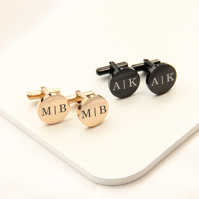 Personalized Cufflinks Groom Cuff Links Set Custom Engraved Groomsmen Gifts for Him Groomsman Gift Dad Best Man Father of the Bride image 7