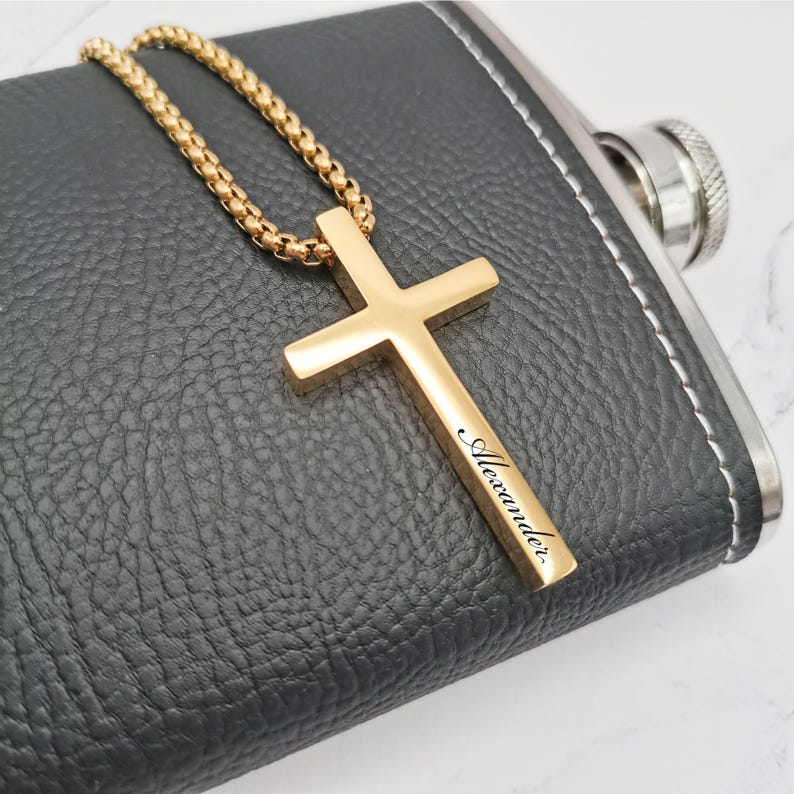 Cross Necklace, Men Necklace, Stainless Steel, Waterproof, Non Tarnish