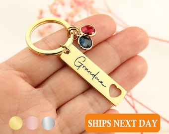 Nana keychain with Birthstone keychain for grandma Birthday gift grandma gift personalized mothers day gift grandma keychain Birthday gift