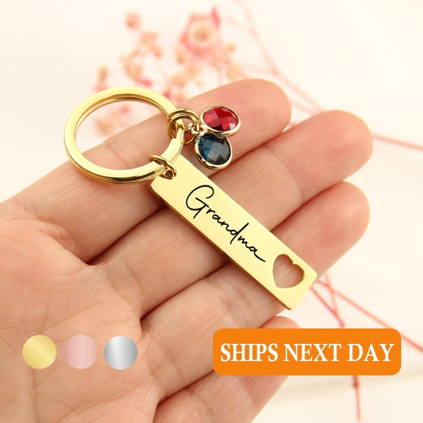 Nana keychain with Birthstone keychain for grandma Birthday gift grandma gift personalized mothers day gift grandma keychain Birthday gift