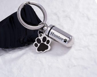 Urn Memorial Dog Paw Keychain for Dog/Cat Pets Ashes, Personalized Cremation Keyrings Urn, Dog Ashes Keepsake, Dog Ashes Keepsake