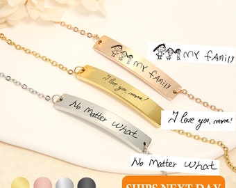 Custom Handwriting Bracelet Personalized Bracelet Actual Handwriting Bracelet Memorial Gift Custom Handwritten Gift Kid's Drawing Bracelet