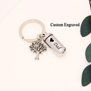 Porte-clés de crémation pour les cendres, porte-clés personnalisé pour urnes funéraires, cadeau de la perte d'un père, cadeau commémoratif papa, porte-clés commémoratif, cadeau de sympathie