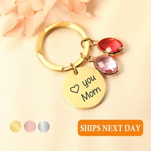 mama keychain for mom Birthday gift personalized mothers day gift Personalized Birthstone Keychain for women, Custom Engraved Keychain