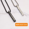 Personalized Bar Necklace for Men Custom Engraved Name Pendant Jewelry Necklaces Gifts for Him Dad Boyfriend Gift for Dad Husband
