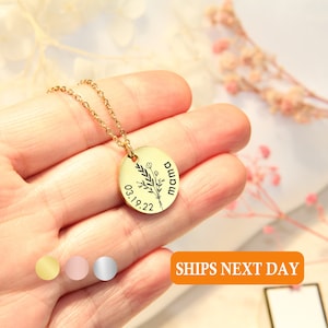 Birth Month Flower Necklace, Personalized Gift, Mothers Day Gift for Mom, Birthday Gifts for Best Friends, Sisters, Memorial Gifts