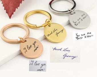 Personalisierter Schlüsselanhänger mit Gravur, Personalisierter Schlüsselanhänger mit Gravur, Handschrift Schlüsselanhänger