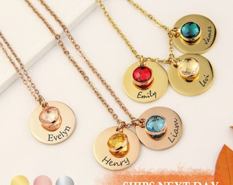 Personalized Birthstone Name Necklace Gold Name Necklace Gift for Mom Custom Birthstone Necklace Gift for Bridesmaid Gifts Mother's Day Gift