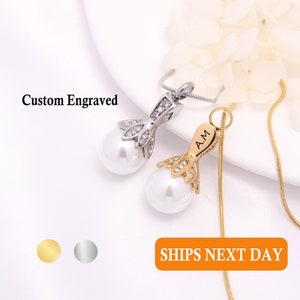 Personalized Urn Necklace for Women, Vintage Pearl Silver Gold Cremation Jewelry for Ashes, Cremation Jewelry Necklace, Memorial Necklace