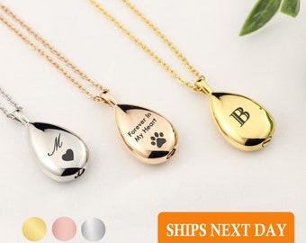 Personalized Teardrop Urn Necklace Pendant for Ashes Cremation Jewelry Urn Pendant Pet Ashes Keepsake Dog Cremation Urn Pets Memorial