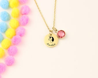 Personalized Flower Girl Necklace, Custom Kids Heart Necklace, little girl gifts custom flower girl gift little girl jewelry necklace