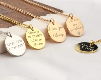 Custom Engraved Name Necklace Personalized Best Friend Gifts for Women Gift for Mom Necklace with Name Handmade Jewelry