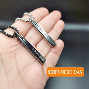 Colar com nome personalizado para homens, colar gravado para homens, colar com corrente de caixa, colar personalizado, joias para ele, presente de Natal masculino
