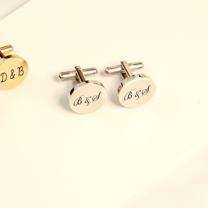 Personalized Cufflinks Groom Cuff Links Set Custom Engraved Groomsmen Gifts for Him Groomsman Gift Dad Best Man Father of the Bride image 8