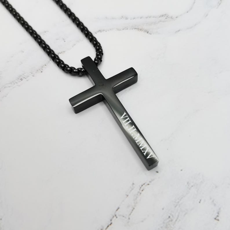 Cross Necklace, Men Necklace, Stainless Steel, Waterproof, Non Tarnish