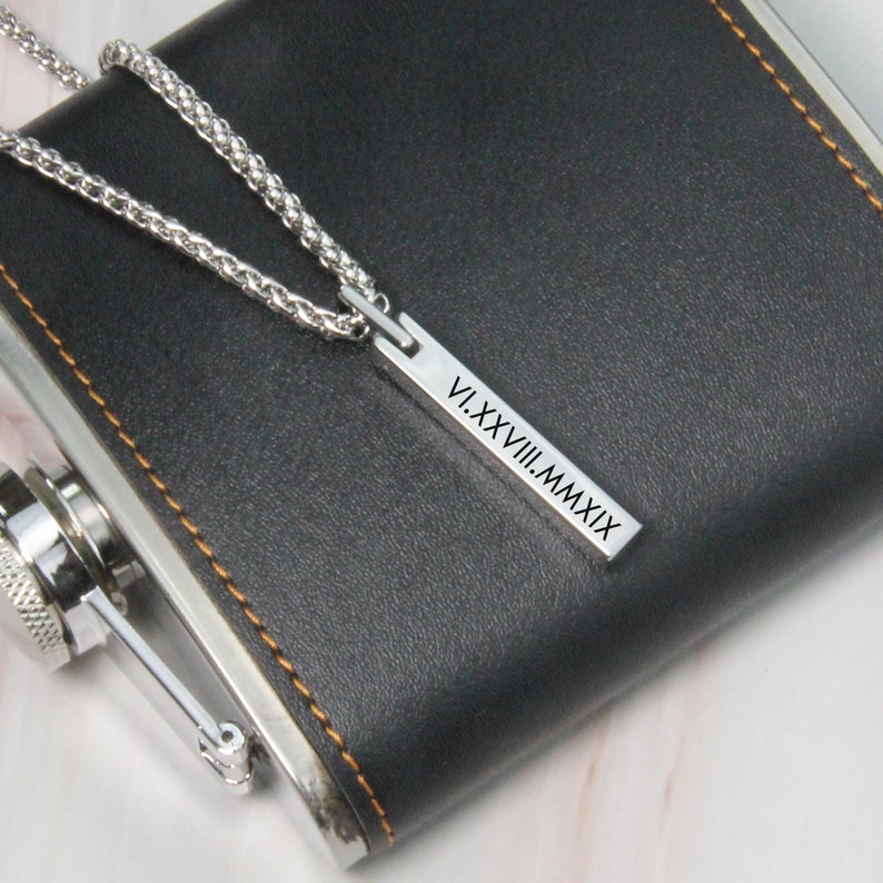 Custom Mens Necklace, Personalized Name Pendant Jewelry, Bar Necklaces