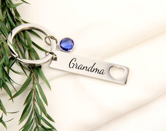 Nana keychain with Birthstone keychain for Godmother Unique gift Godmother gift personalized holiday gift Godmother keychain Christmas gift