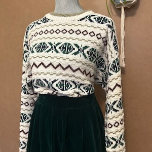 Suéter de punto para papá de los años 90 / Mediano a grande / Textura 3D / Moda retro / Suéter vintage para abuelo