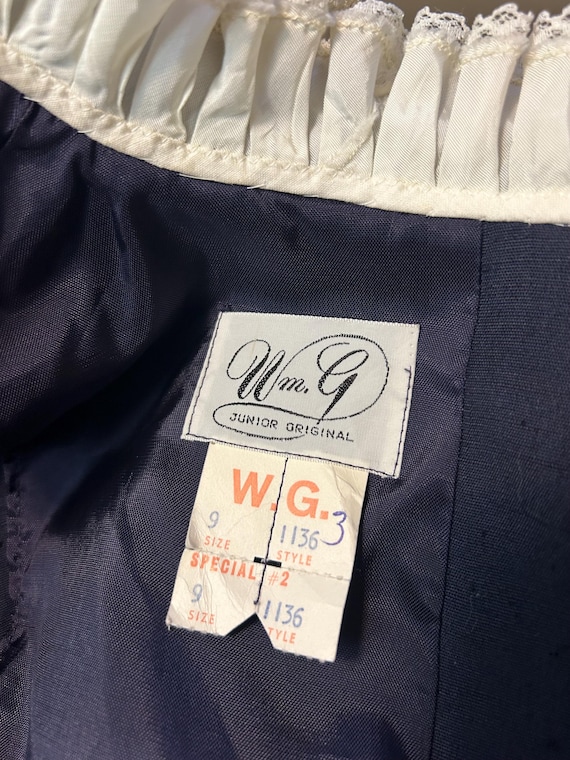 1950s Navy Back Buttoned Jacket / Medium / Vintag… - image 8