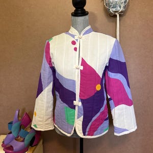 Jaren 80 colbert/medium/vintage gewatteerde jas/lichtgewicht zomerjas