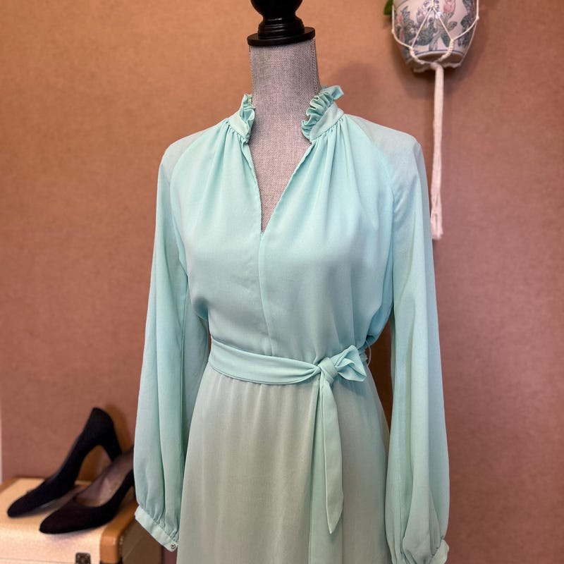 Seafoam Green Premium Silk Kota A-Line 3-Piece Ready-to-Wear Dress Set – Medium to 2XL main image 0