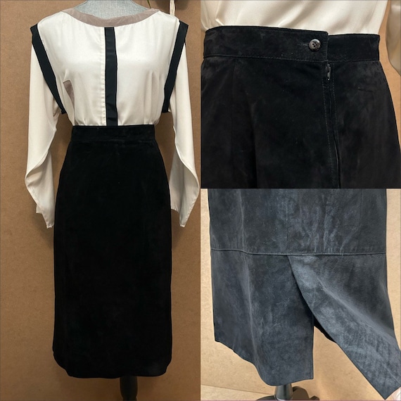 Plus size black suede skirt hotsell