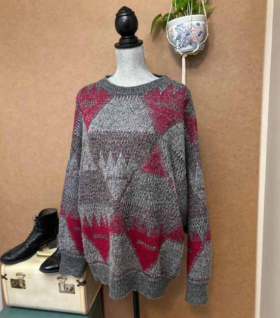 1990s Oversized Sweater / Large-XL / Wool Alpaca … - image 2