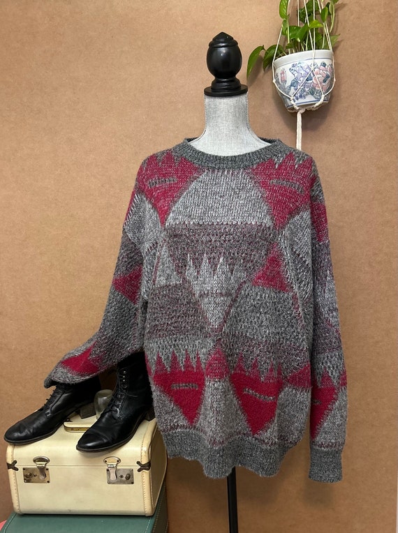 1990s Oversized Sweater / Large-XL / Wool Alpaca … - image 1