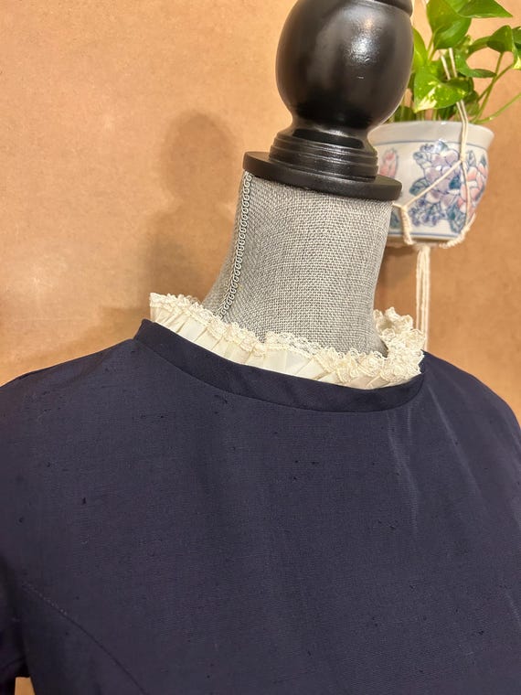 1950s Navy Back Buttoned Jacket / Medium / Vintag… - image 6