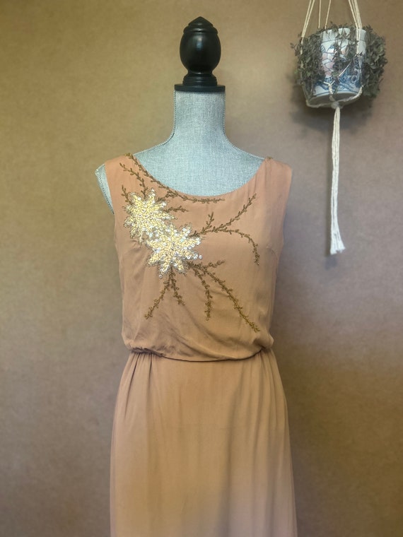 1950s Beaded Dress / Medium / Up to 28” Waist / B… - image 1