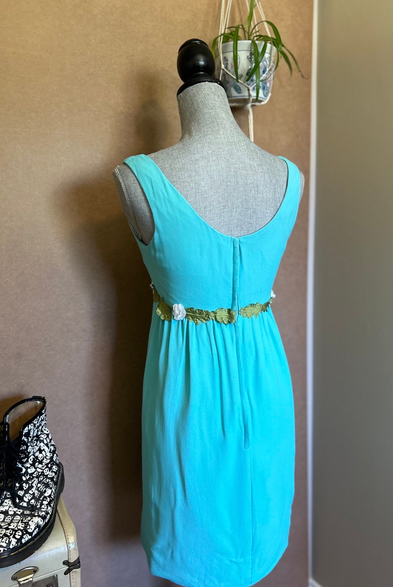 1960s Aqua Blue Cocktail Dress / Xs-small / 26 Waist / Vintage Prom ...
