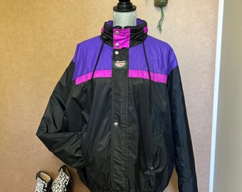 1980s K-Way Color Block Parka, Convertible Hood (Women’s XL / Men’s M)