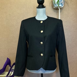 Vintage Deadstock Blazer / Medium-Large / 90er Jahre Jacke neu mit Etikett / Schwarz und Messing geknöpftes Sakko