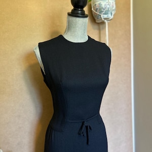 1950s Little Black Dress / Small-Medium / Vintage Dress / Audrey Hepburn / Wool Blend / Cotton Blend
