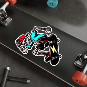 Skateboarding Skeleton Decal Sticker, Cool Skateboarder Skeleton, Skeleton Skateboarding, Death Skull Sticker, Death Skull Sticker
