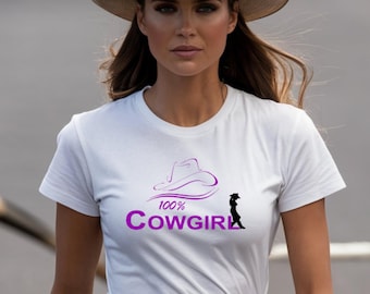 Cowgirl T-Shirt: Bella Canvas Unisex Tee, Western Rodeo Shirt, Cowboy shirt