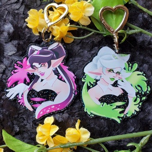 Squid Sisters Callie & Marie Glitter Acrylic Charms