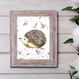 Impresión digital de erizo para descargar - 8 x 10 - Bonita decoración para el hogar - Arte de pared - Imprimible - Plantilla de carta para descarga digital - Mamá erizo Hedgie